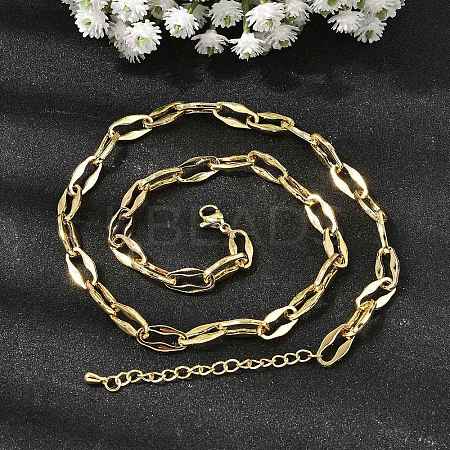 Brass Cable Chain Necklaces for Women NJEW-B157-01G-1