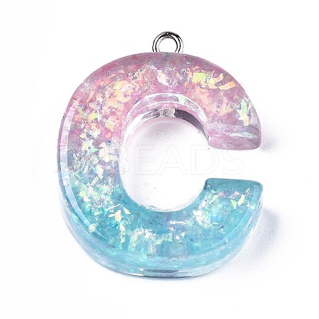 Transparent Epoxy Resin Pendants CRES-S364-002C-1
