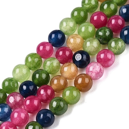 Dyed Natural White Jade Beads Strands G-T140-4mm-A15-1