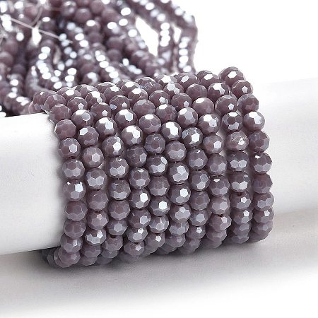 Electroplate Opaque Glass Beads Strands EGLA-A035-P4mm-A11-1