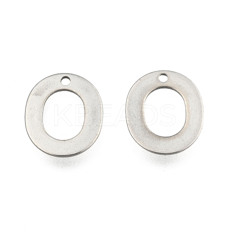 Tarnish Resistant 304 Stainless Steel Letter Charms X-STAS-O072-O-1