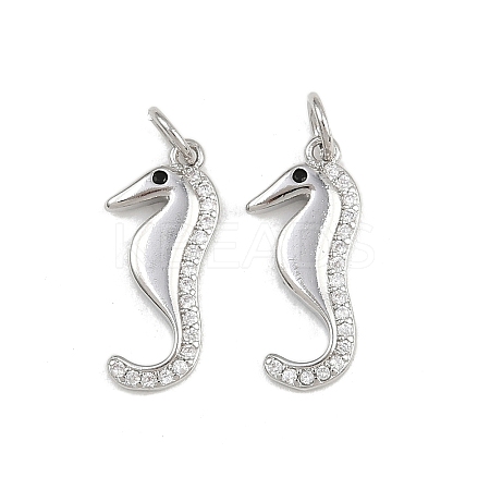 Brass Micro Pave Cubic Zirconia Pendants KK-A269-04B-P-1