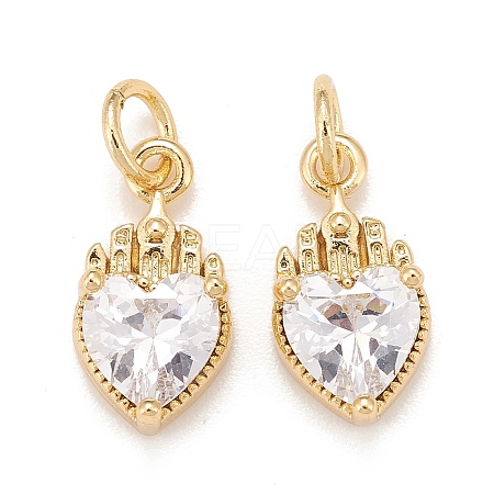 Brass Inlaid Clear Cubic Zirconia Charms KK-A161-29G-C-1