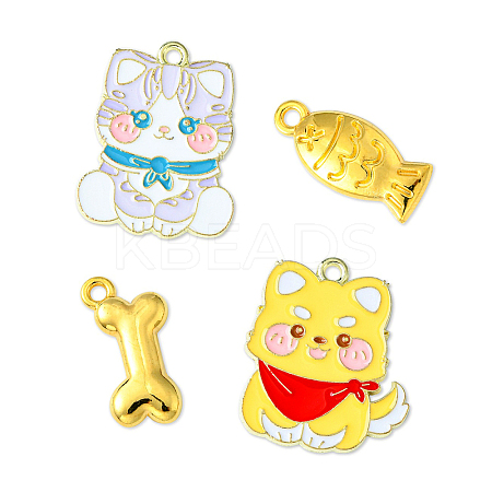 20Pcs 4 Styles Alloy Enamel Pendants ENAM-CJ0004-48-1