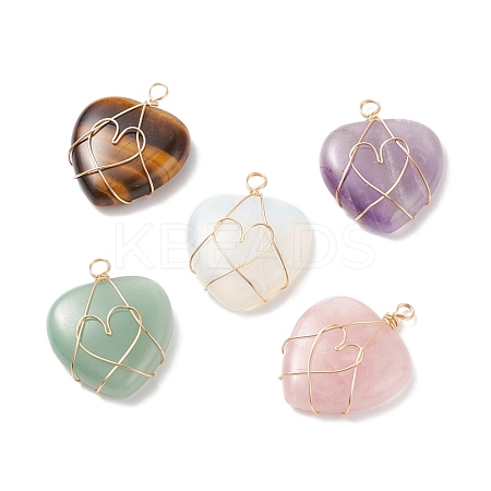 Natural & Synthetic Gemstone Pendants PALLOY-JF01700-1