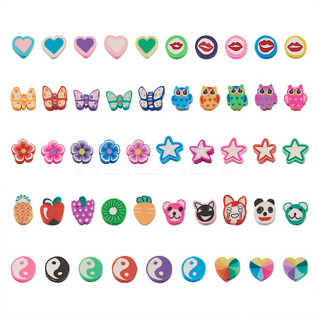 330pcs 11 Style Handmade Polymer Clay Beads CLAY-FW0001-01-1