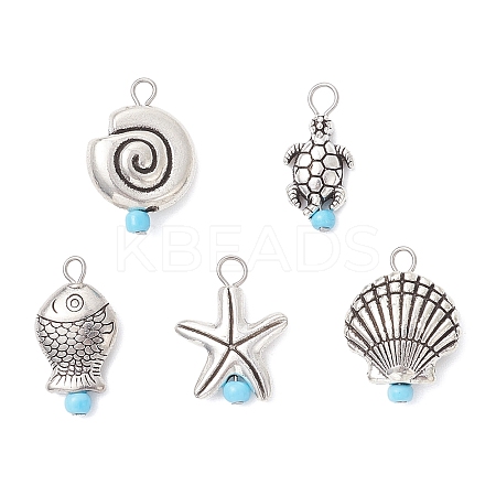 Ocean Themes Tibetan Style Alloy Pendants PALLOY-JF04441-1