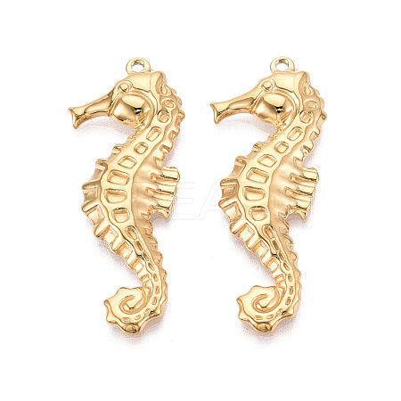 304 Stainless Steel Sea Horse Pendants STAS-T069-18G-1