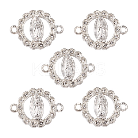 Flat Round Alloy Connector Charms FIND-YW0003-44-1