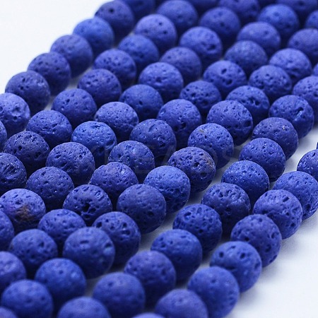 Natural Lava Rock Beads Strands G-F531-6mm-G12-1