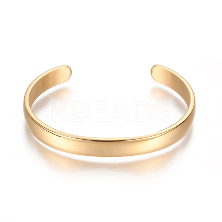 Ion Plating(IP) 304 Stainless Steel Cuff Bangles LS-STAS-I110-10-4mm-G-1