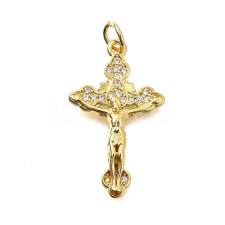 Brass Micro Pave Cubic Zirconia Pendants KK-S523-13G-1