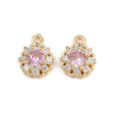 Brass Micro Pave Cubic Zirconia Pendants KK-K407-32G-05-1