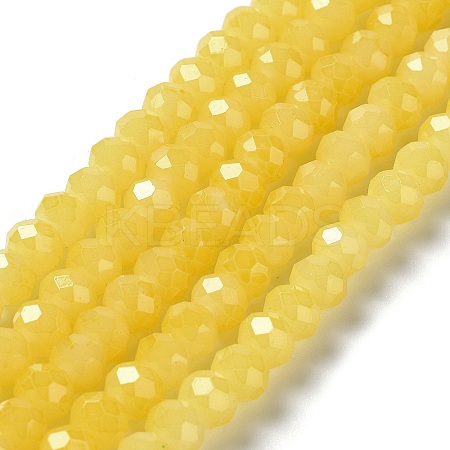 Baking Paint Imitation Jade Glass Bead Strands DGLA-A034-J8MM-A24-1
