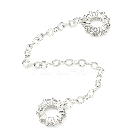 Brass Micro Pave Clear Cubic Zirconia European Beads KK-G557-18S-1