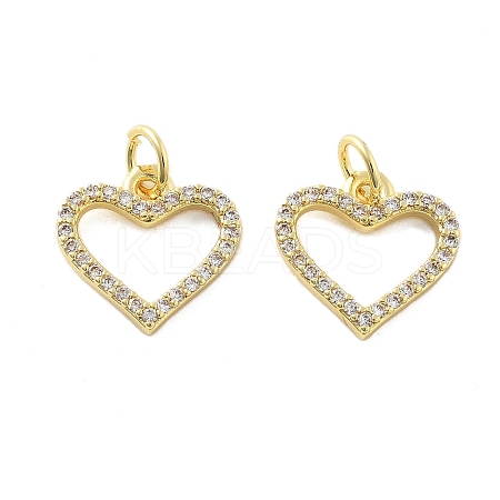 Brass Micro Pave Cubic Zirconia Pendants KK-C092-24F-G-1