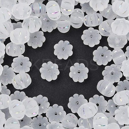 Frosted Transparent Acrylic Beads X1-OACR-P029-03B-06-1