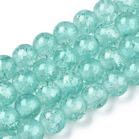 Baking Paint Crackle Glass Bead Strands X-DGLA-Q023-8mm-YS19-A-1