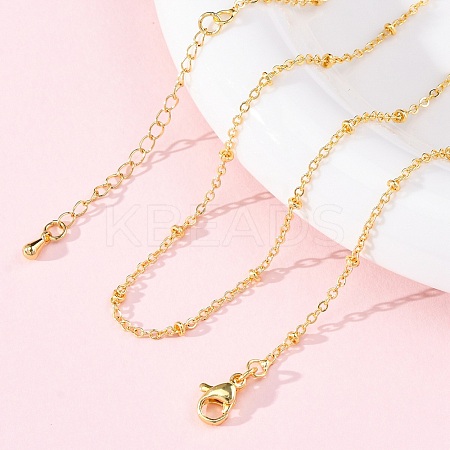 Brass Satellite Chains Necklaces for Women NJEW-D302-61G-1