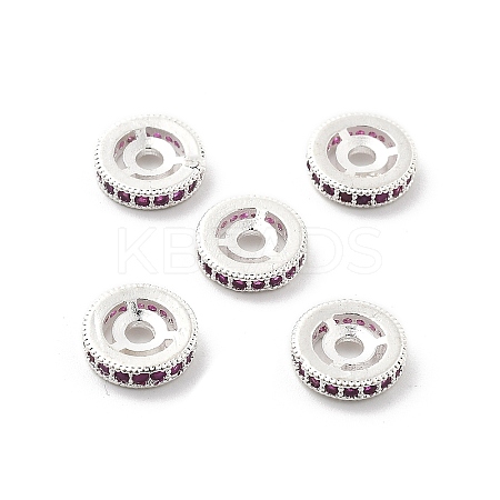 Brass Micro Pave Cubic Zirconia Beads KK-R216-10C-S02-1