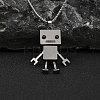 Zinc Alloy Robot Pendant Necklaces NJEW-C034-28B-2