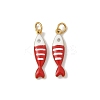 304 Stainless Steel Enamel Pendants STAS-P394-05G-03-1