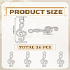 16Pcs 304 Stainless Steel Pendants STAS-LP0003-68-2