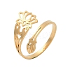 304 Stainless Steel Cuff Rings for Women RJEW-F195-01G-4