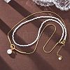 304 Stainless Steel Double Layered Necklaces NJEW-R026-28G-2