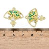 Alloy Green & Yellow Enamel Fan Connector Charms FIND-M079-07B-G-3