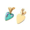 Ion Plating(IP) 304 Stainless Steel Heart Stud Earrings EJEW-A114-09G-01-2