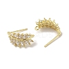 Brass Micro Pave Cubic Zirconia Ear Wire Findings LS-KK-K371-08G-2