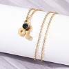 304 Stainless Steel Glass Drill Birth Stone Constellation Pendant Necklaces LS-STAS-D305-08G-E-5