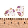 Light Gold Plated Alloy Enamel Pendants ENAM-Z017-13KCG-02-3