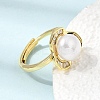 Adjustable Brass Micro Pave Cubic Zirconia Finger Rings CU-CBABA66-03G-2