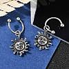 Sun 316 Surgical Stainless Steel Dangle Half Hoop Earrings for Women EJEW-G416-47AS-2