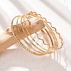 5Pcs 304 Stainless Steel Bangle Set for Women BJEW-S162-01C-G-1