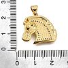 Brass Micro Pave Cubic Zirconia Shell Pendants KK-D328-10G-3