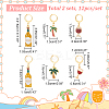 12Pcs 6 Style Wine & Beer & Coconut Tree Locking Stitch Markers HJEW-PH01603-2