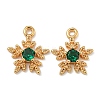 Flower Brass Micro Pave Cubic Zirconia Pendants KK-N254-102G-02-1