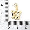 Brass Pave Clear Cubic Zirconia Pendants KK-G554-08C-G-3