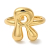 Initials Brass Open Cuff Ring for Women RJEW-N046-02R-G-2