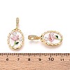 Spray Painted Brass Pave Clear Cubic Zirconia Pendants KK-T072-28A-G-3