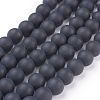 Natural Black Agate Beads Strands G-D543-14mm-1