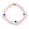 Brass & Plastic & Lampwork Beaded Stretch Bracelets for Women BJEW-F515-03G-01-4