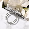 Flower 304 Stainless Steel Open Cuff Ring for Women RJEW-R006-03P-02-3