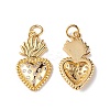 Rack Plating Brass Micro Pave Cubic Zirconia Pendants KK-F848-11G-1