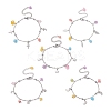 Synthetic Crackle Quartz Chips & 304 Stainless Steel Charm Bracelet for Women BJEW-JB09331-1