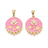 304 Stainless Steel & Enamel & ABS Imitation Pearl Pendants STAS-T072-94A-G-1