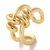 Spiral Rack Plating Brass Cuff Rings for Women RJEW-G323-01G-1